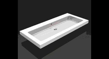 Xellanz Kera wastafel enkel zonder kraangat 100x46x5 cm keramiek glans wit