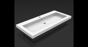 Xellanz Kera wastafel enkel met 1 kraangat 100x46x5 cm keramiek glans wit