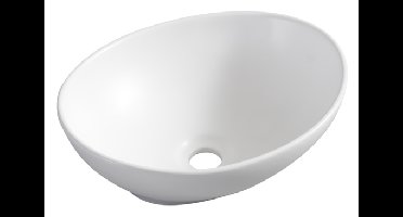 Xellanz Barco waskom ovaal 40 x 33 x 14,5 cm keramiek mat wit