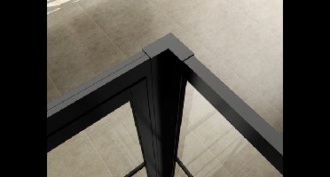 Xellanz Horizon koppelset inloopdouche met nisdeur mat zwart