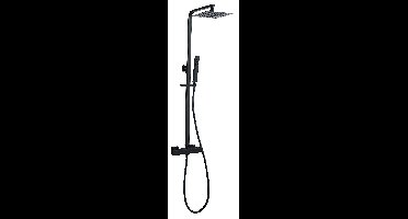 Xellanz Twenty eco thermostatische regendoucheset opbouw mat zwart