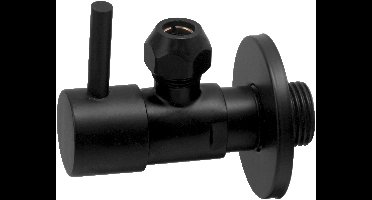 Xellanz Minimal hoekstopkraan 1/2" x 3/8" of knel 10 mm mat zwart