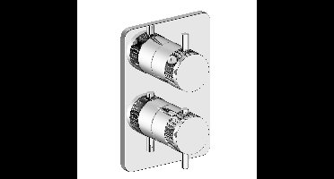 Xellanz Nala inbouw douchethermostaat compleet 2-weg chroom